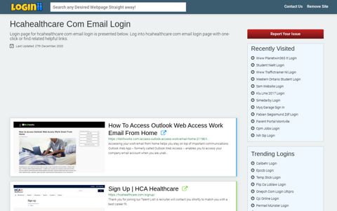 Hcahealthcare Com Email Login - Loginii.com