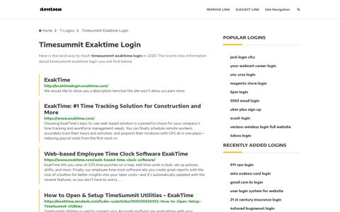 Timesummit Exaktime Login ❤️ One Click Access - iLoveLogin