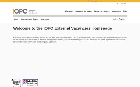 Welcome to the IOPC External Vacancies Homepage - Tal.net