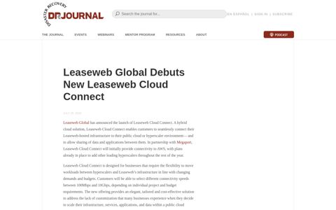 Leaseweb Global Debuts New Leaseweb Cloud Connect ...