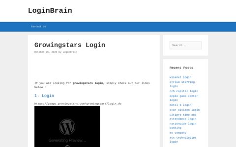 Growingstars - Login - LoginBrain