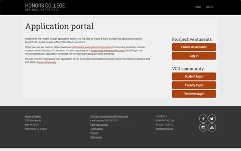 Home - Application Portal - VCU Honors College