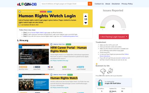 Human Rights Watch Login