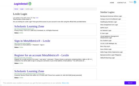 Lexile Login Scholastic Learning Zone - http://www ...