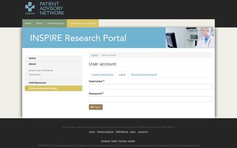 User account - INSPIRE Research Portal