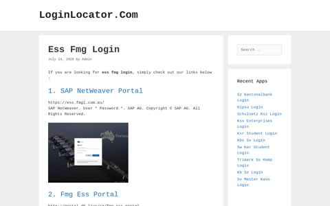 Ess Fmg Login - LoginLocator.Com