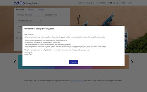 Create Booking - Indigo Group Booking