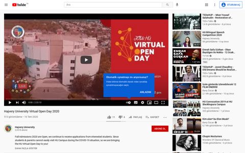 Hajvery University Virtual Open Day 2020 - YouTube