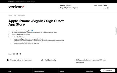 Apple iPhone - Sign In / Sign Out of App Store | Verizon