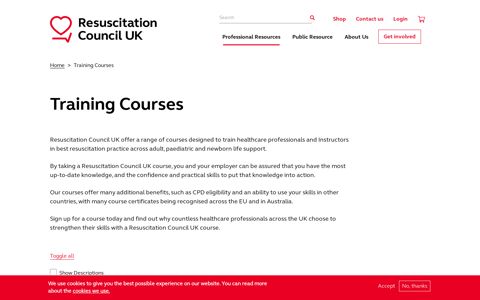 Training Courses | Resuscitation Council UK