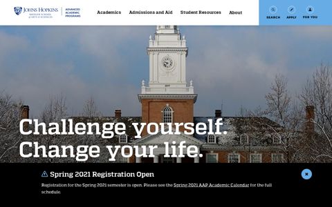 Johns Hopkins Advanced Academic Programs: Home