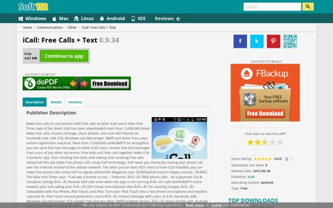 iCall: Free Calls + Text 0.9.34 Free Download