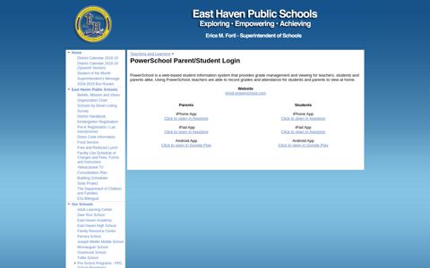 PowerSchool Parent/Student Login - East Haven Public Schools