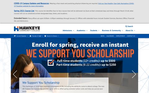Hawkeye Community College: Homepage