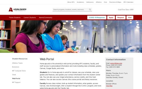 Web Portal - Student Resources - Azusa Pacific University