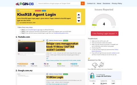Kiss918 Agent Login - A database full of login pages from all ...