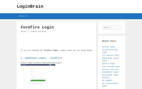 Formfire - Employee Login - Formfire - LoginBrain