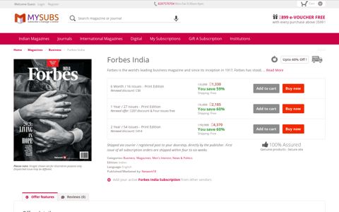 Upto 60% Off on Forbes India Magazine Subscription ...