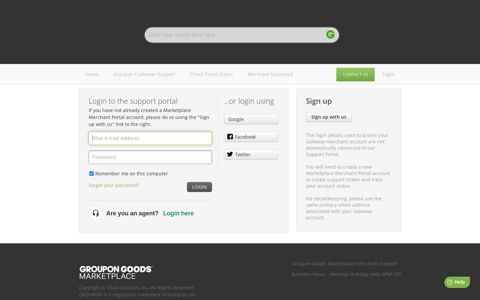 Login to the support portal - Groupon Goods Marketplace