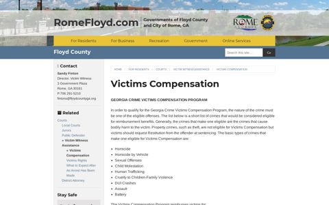 Victims Compensation - RomeFloyd.com