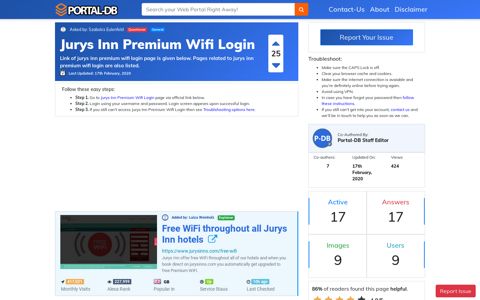 Jurys Inn Premium Wifi Login