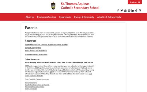 Parents – Parents & Community – St. Thomas Aquinas ...