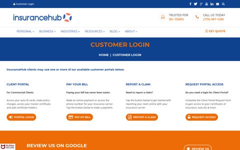 Customer Login | InsuranceHub