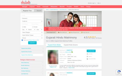 Gujarati Hindu Matrimonials - No 1 Site for ... - Shaadi.com
