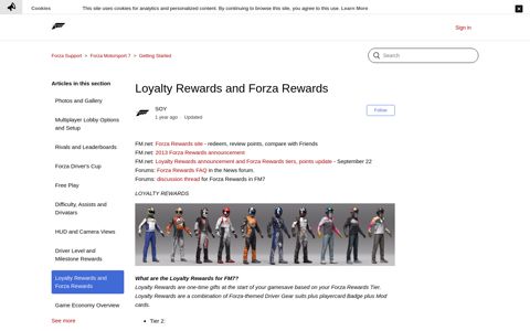 Loyalty Rewards and Forza Rewards – Forza Support