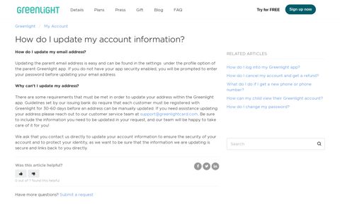 How do I update my account information? – Greenlight