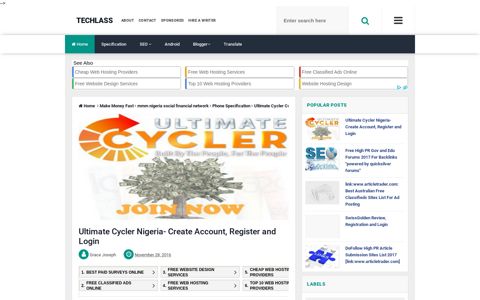 Ultimate Cycler Nigeria- Create Account, Register and Login