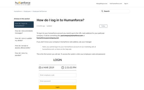 How do I log in to Humanforce? – Humanforce