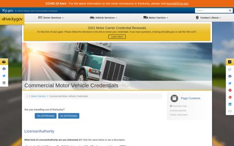 Commercial Motor Vehicle Credentials - drive.ky.gov