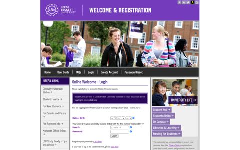 Login - Online Welcome | Leeds Beckett University