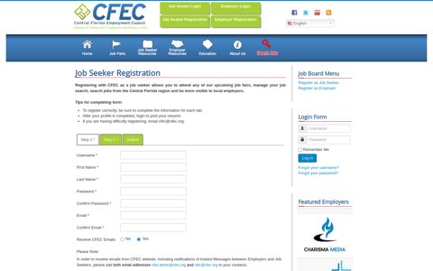 Job Seeker Registration - Central Florida Employment Council