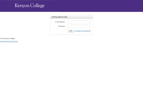 Applicant sign in - Kenyon College - PageUp