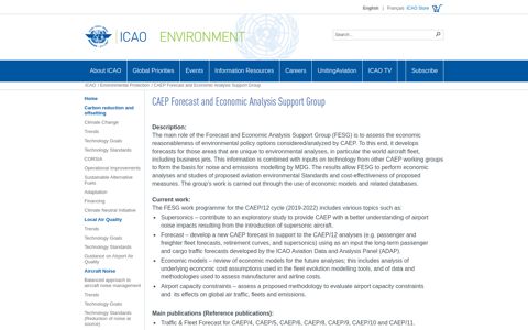 CAEP Forecast and Economic Analysis Support Group - ICAO