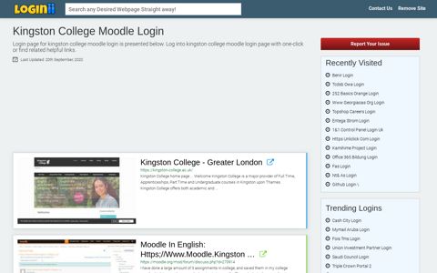 Kingston College Moodle Login - Loginii.com