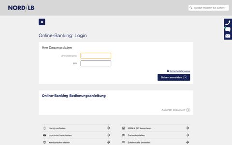 Zum Online-Banking Login (NORD/LB)