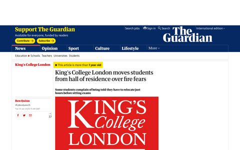 King's College London moves students from hall of residence ...