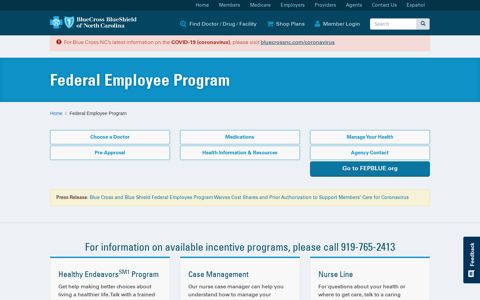 Federal Employee Program | Blue Cross NC