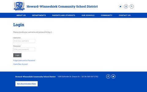 Login - Howard-Winneshiek Community School District