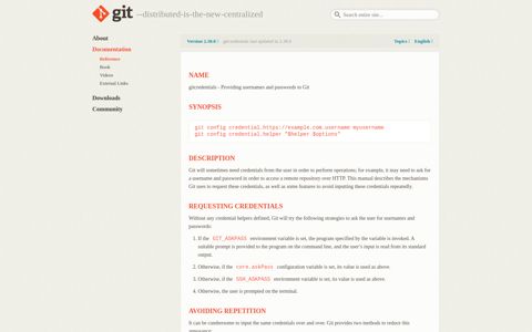 gitcredentials Documentation - Git
