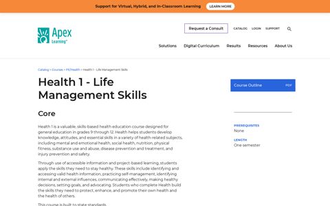 Health 1 - Life Management Skills | Apex Learning