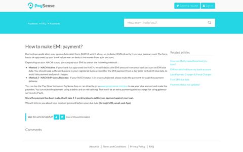 How to make EMI payment? – PaySense