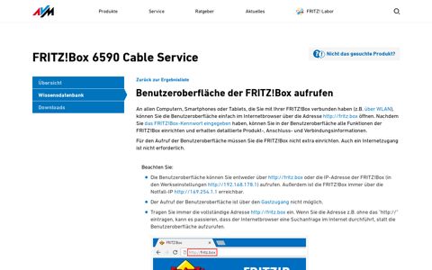 Box aufrufen | FRITZ!Box 6590 Cable - AVM