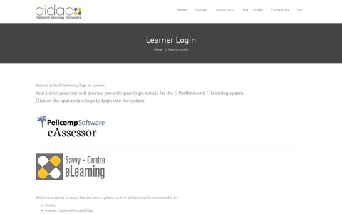 Learner Login - Didac