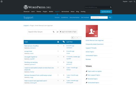 [Eonet Manual User Approve] Support | WordPress.org