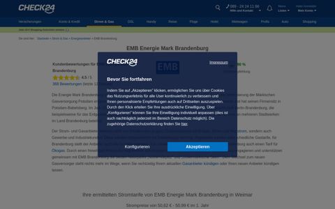 EMB Brandenburg: Tarife & Preise | CHECK24
