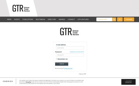 Login | Global Trade Review (GTR)